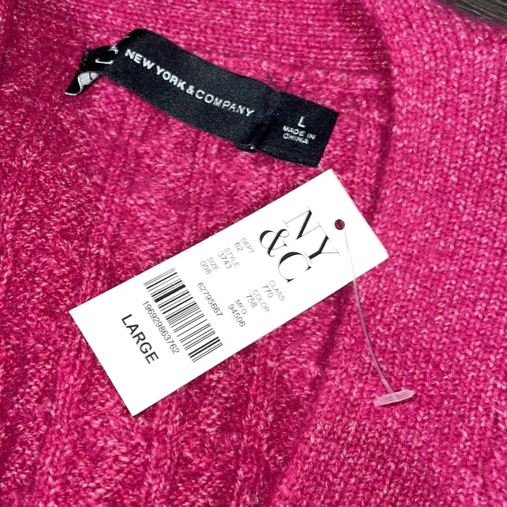 NEW Cable Knit Button  Thick Placket Sweater Dress sz Large L - Picture 15 of 15